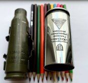 Карандашница из гильзы Бредли гравировка Кракен