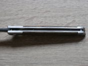 Складний викидний ніж Дамаск M390 Flipper 21.5см з чехлом з екошкіри