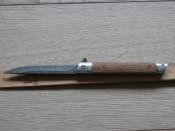 Складний викидний ніж Дамаск M390 Flipper 21.5см з чехлом з екошкіри