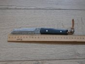 Мисливський ніж Самурай Дамаск Tanto Blade 21см в ножнах з екошкіри,ручка дерево