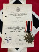 KVK-2го с мечами и наградным документом.