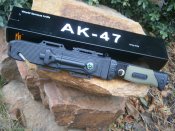 Ніж туристичний похідний АК-47 з ножнами 30 см + склобій стропоріз кресало компас точилка свисток