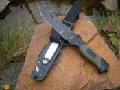 Ніж туристичний похідний АК-47 з ножнами 30 см + склобій стропоріз кресало компас точилка свисток