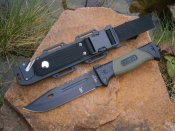 Ніж туристичний похідний АК-47 з ножнами 30 см + склобій стропоріз кресало компас точилка свисток