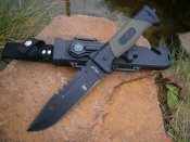 Ніж туристичний похідний АК-47 з ножнами 30 см + склобій стропоріз кресало компас точилка свисток
