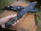 Ніж туристичний похідний АК-47 з ножнами 30 см + склобій стропоріз кресало компас точилка свисток