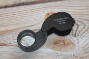 Ювелірна лупа 40Х-25 мм з LED-підсвіткою у футлярі Black (1756)