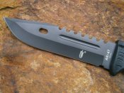 Ніж туристичний похідний АК-47 Black з ножнами 30 см склобій стропоріз кресало компас точилка свисток