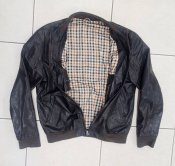 Куртка-бомбер кожаная р. XL.