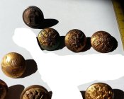 пуговицы РИА гренада на пушках, офицеры артиллеристы и с накладными орлами в позолоте
