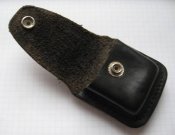 Чехол бензиновой зажигалки Zippo кожа черный с клипсой