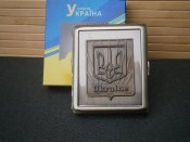 Футляр металевий на 20 сигарет Тризуб UA-9