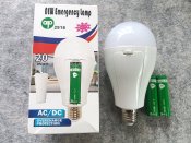 Ліхтарик лампочка акумуляторна світлодіодна E27 20 W автономна аварійна 2 акумулятори