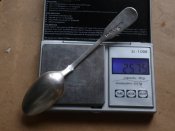 Срібна чайна ложечка. Розгорнуте клеймо. Царат. 84 проба.