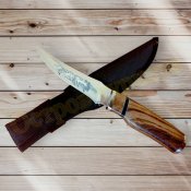 Нож охотничий Медведь Рыбалка сталь 65Х13 с чехлом