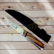 Нож охотничий Медведь Рыбалка сталь 65Х13 с чехлом