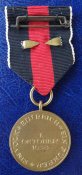 Памятная медаль 1 октября 1938 года (Судеты) с планкой Прагенбург в футляре.