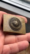 Ремінь брючний шкіряний 120 см з пряжкою GOTT MIT UNS