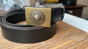 Ремінь брючний шкіряний 120 см з пряжкою GOTT MIT UNS