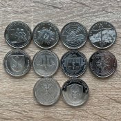 Набір з 10 монет по 10 гривень 2022-2025 з ролу (ТРО, ППО, НГУ...)