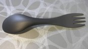 Надлегка титанова двостороння повнорозмірна ложка-виделка TiTo Titanium з чохлом