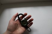 Тактичний висувний брелок-ретрактор з карабіном | 60 см сталевий трос олива