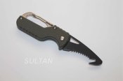 Складний ніж-стропоріз на карабіні olive-black (1609)