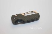 Складний ніж-стропоріз на карабіні olive-black (1609)