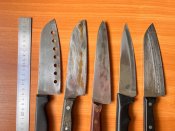 Набор из 5 кухонных ножей привезенных из Японии.