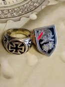 Едельвейс череп - знак шпилька + кольцо...