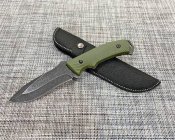 Ніж мисливський,туристичний Columbia 011A Бульдог Фултанг олива з нейлоновими піхвами