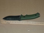 Ніж мисливський,туристичний Columbia 011A Бульдог Фултанг олива з нейлоновими піхвами