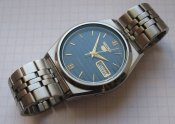Часы наручные оригинал SEIKO 5 Automatic 7009-876A 1984 синий циферблат
