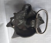 Велика латунна пряжка Вовк