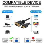 Кабель HDMI to VGA. HDMI Male to VGA Male 1.8 м