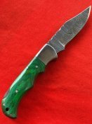 Складной нож из дамасской стали с чехлом №40