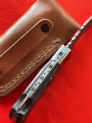 Складной нож из дамасской стали с чехлом №50