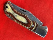 Складной нож из дамасской стали с чехлом №53