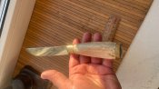 Кований царській ніж в шкіряних піхвах. Гарне тавро! Бонус!