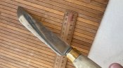 Кований царській ніж в шкіряних піхвах. Гарне тавро! Бонус!