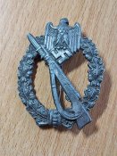 Нагрудный знак "Пехотный штурм" в серебре. R.S.S.