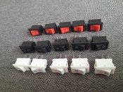 Міні перемикачі кнопкові 15 шт (2-pin, 3A, змішані кольори)