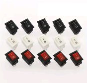 Міні перемикачі кнопкові 15 шт (2-pin, 3A, змішані кольори)