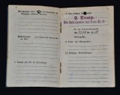Оригинальный имперский немецкий военный билет времен Первой мировой .