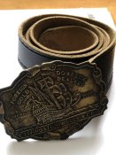 Вінтажний оригінальний шкіряний ремінь з пряжкою. Німечинна. Livingston Wells & Co. Флот.