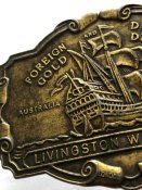 Вінтажний оригінальний шкіряний ремінь з пряжкою. Німечинна. Livingston Wells & Co. Флот.