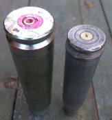 Гільза снаряду 30 × 165 мм (БТР) та снаряду 23 × 152 мм (зенітка)