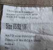 Штаны Trouser Combat MTP, 85/92/108, мультикам, б/у, армия ВС Великобритания