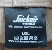 Кепка с защитой шеи, бежевая, хлопок, размер L - XL, Snickers Швеция