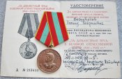 За доблестный труд в ВОв с документом...